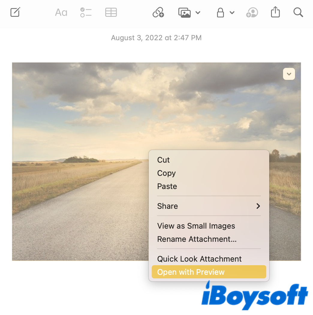open markup with notes