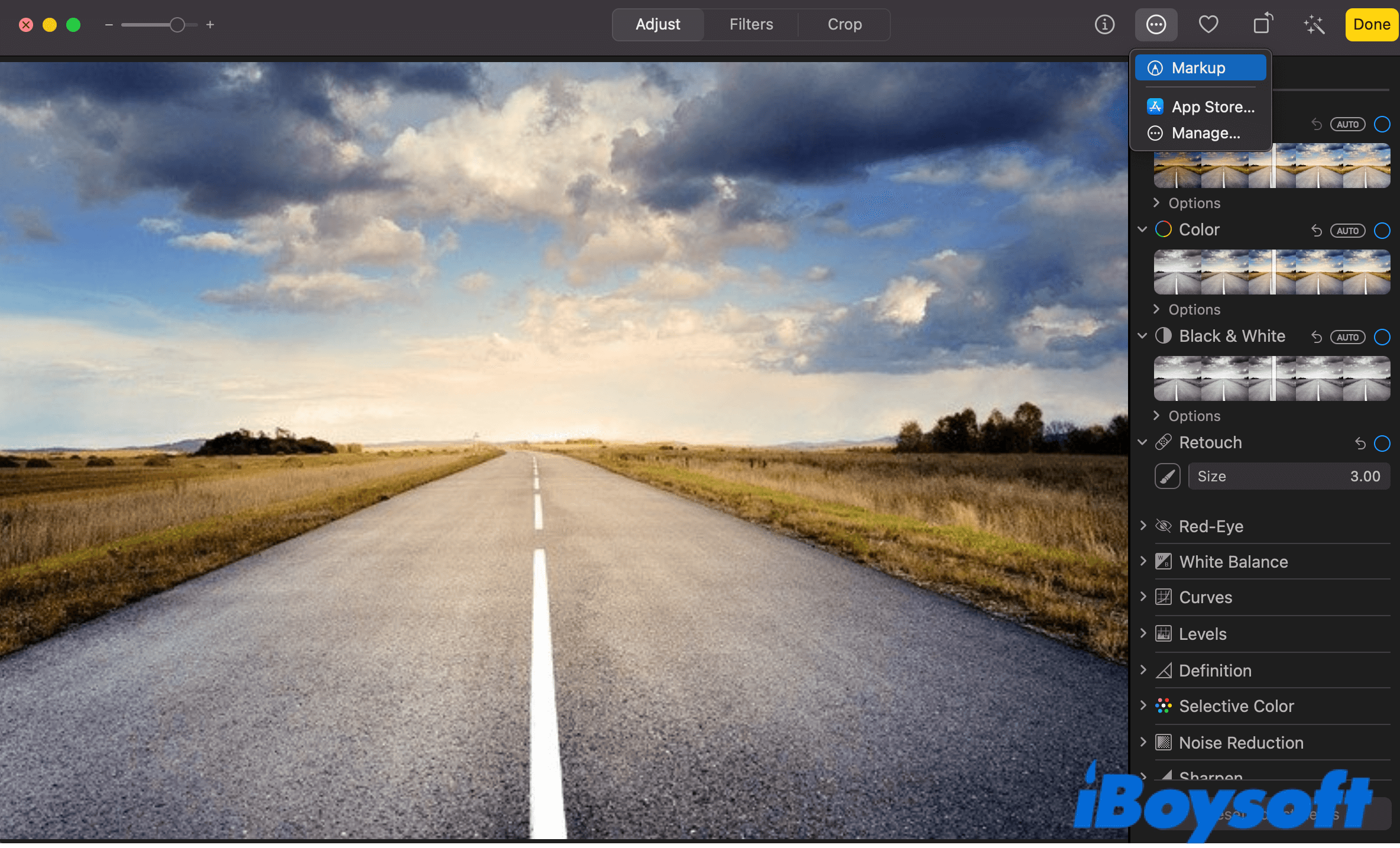 open markup with photos
