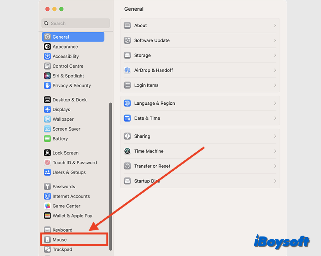 mac mouse settings
