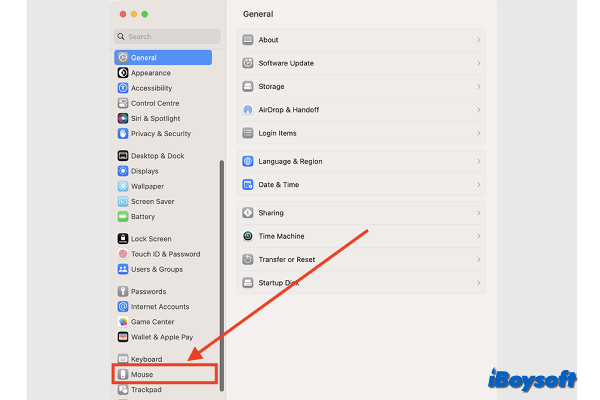 mac mouse settings