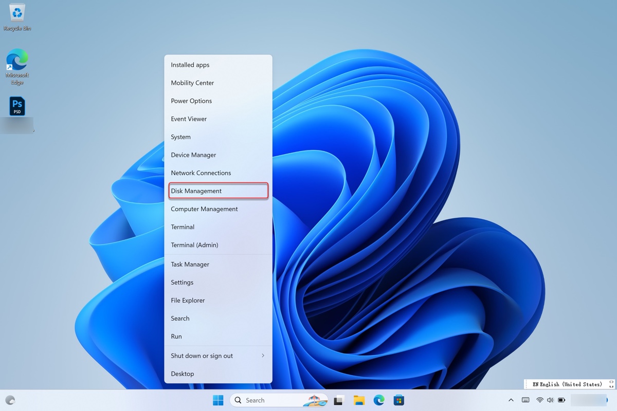 Open Disk Management on Windows to see the Mac OS Extended Journaled formatted drive