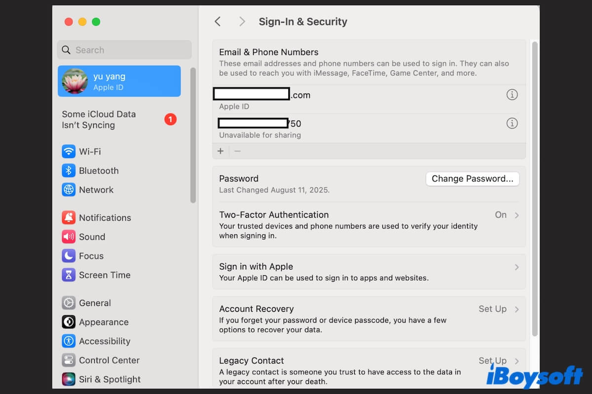 Mac OS two factor authentication