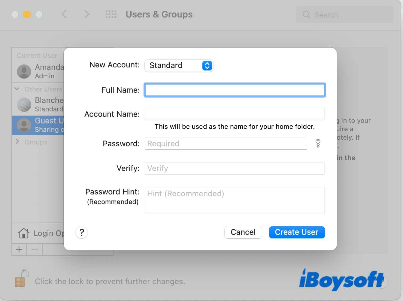 add a new user account