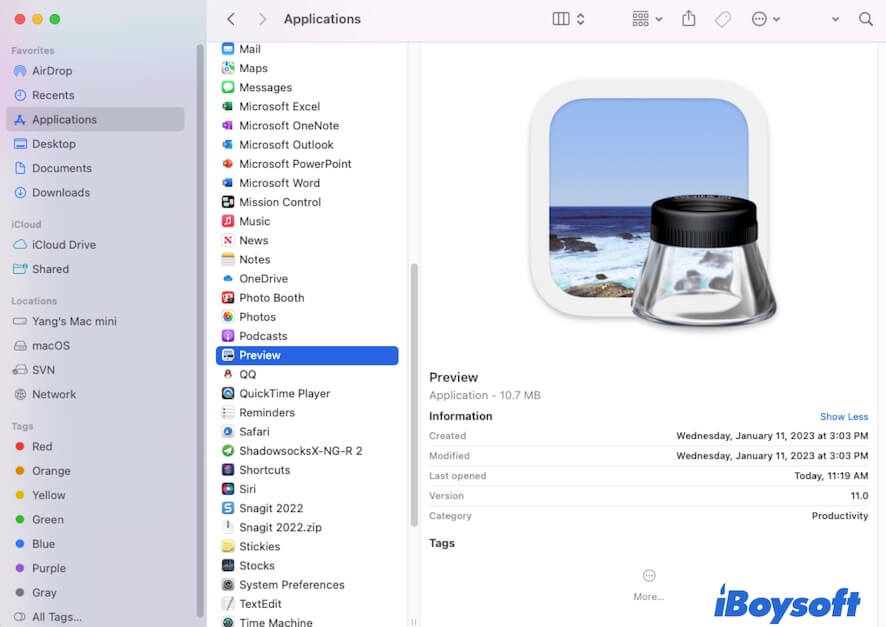 find Mac Preview app