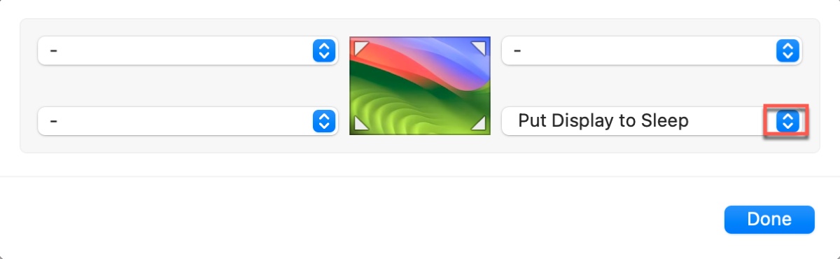 Set a hot corner for sleep on Mac