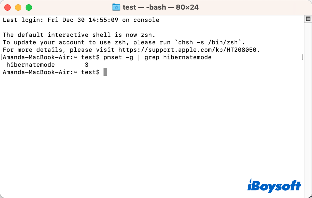 check sleep mode with terminal