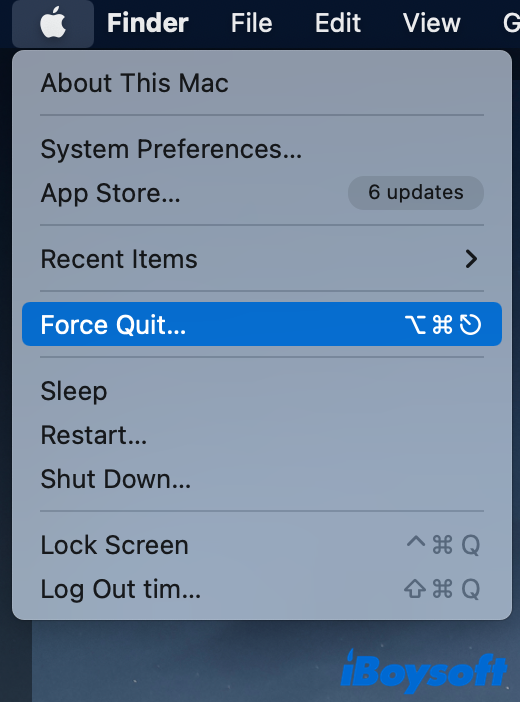 force quit application