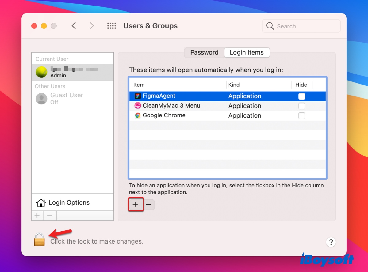 How to change startup programs on macOS Monterey or earlier