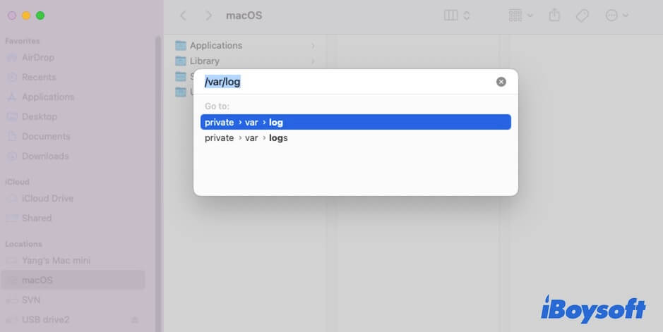 enter the path of the system log files
