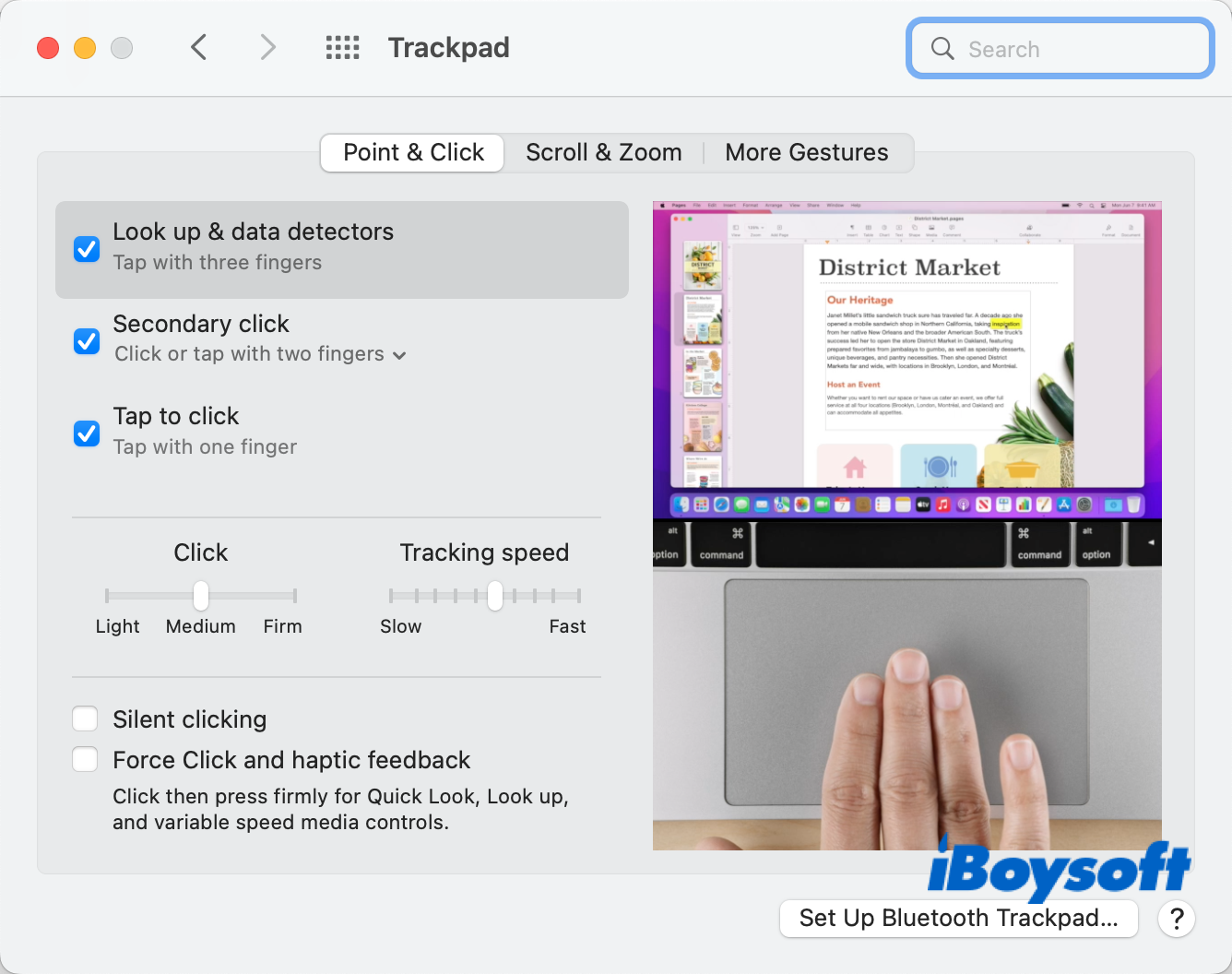 Point and Click tab