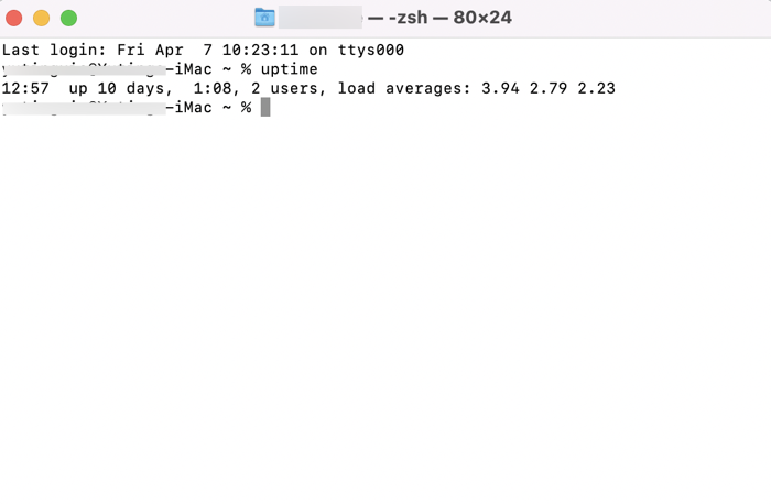 Check Mac uptime with Terminal