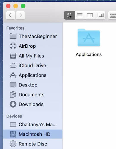 Macintosh HD shows up in Finder