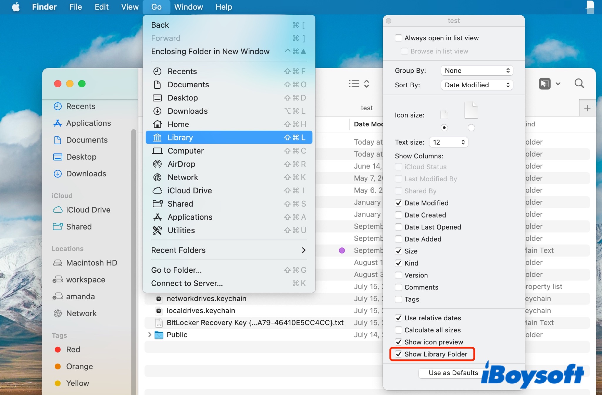check show library folder