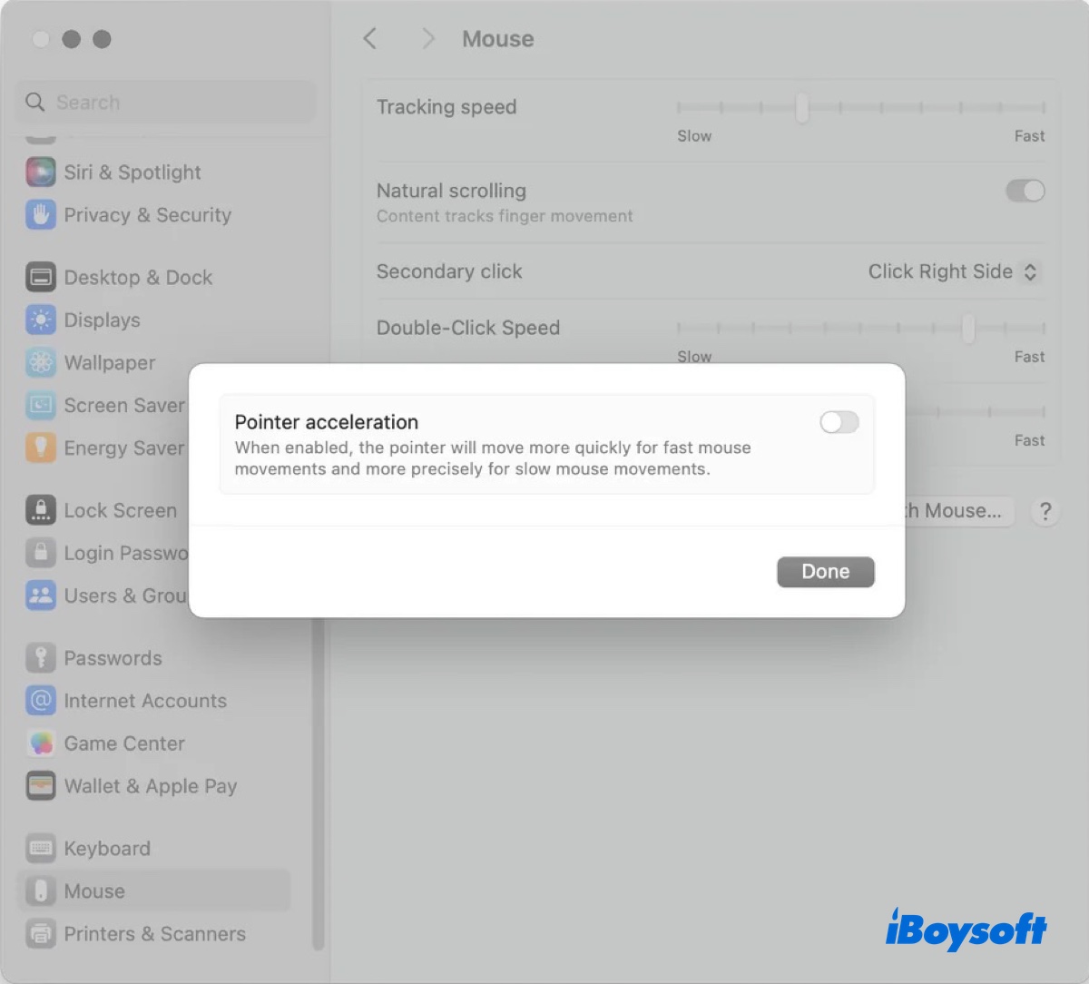 How to disable mouse acceleration on macOS Sonoma