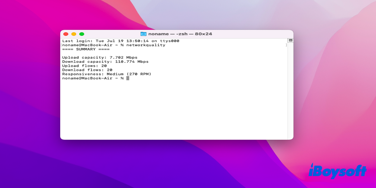 macOS networkquality