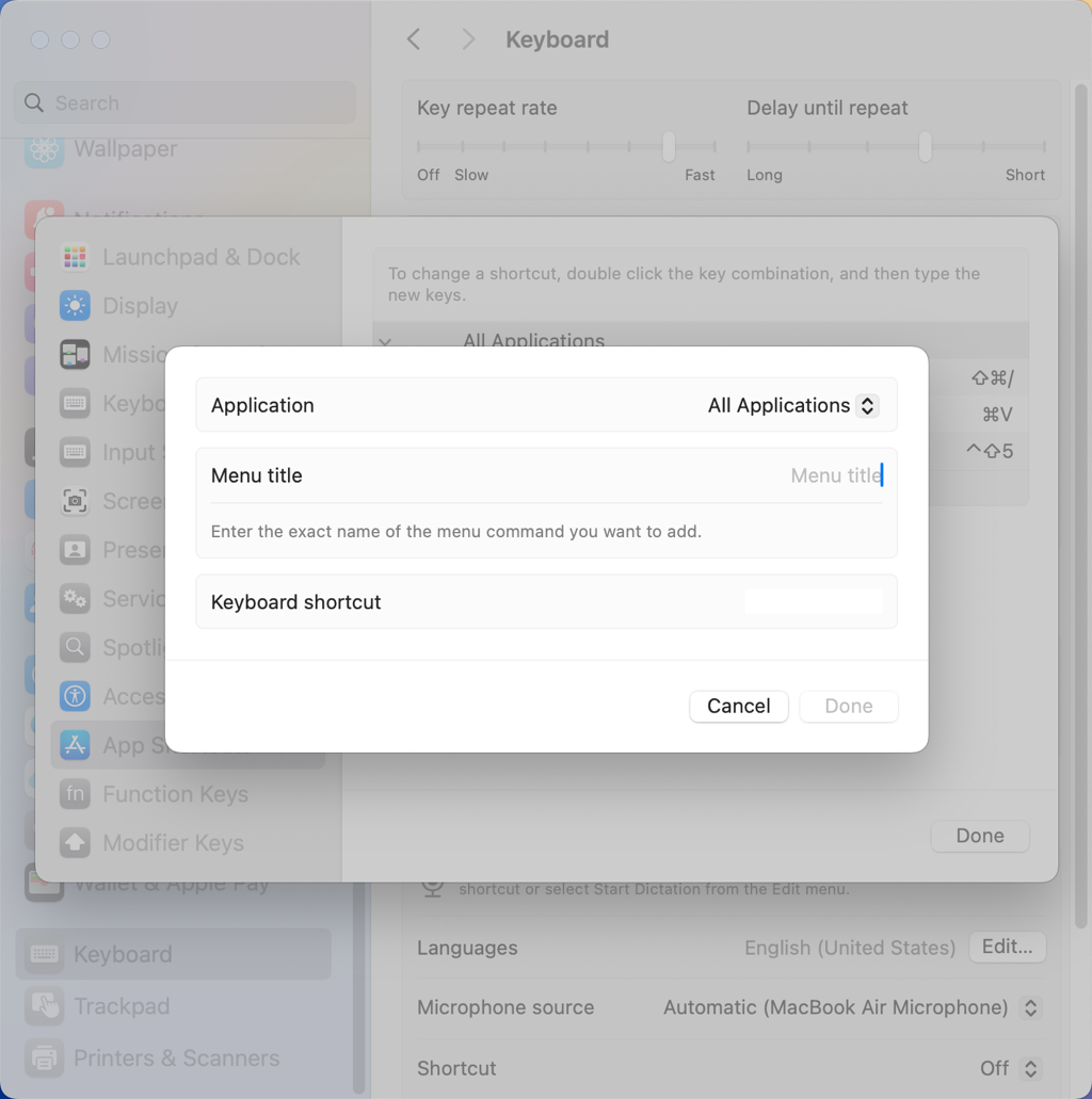 add app shortcuts