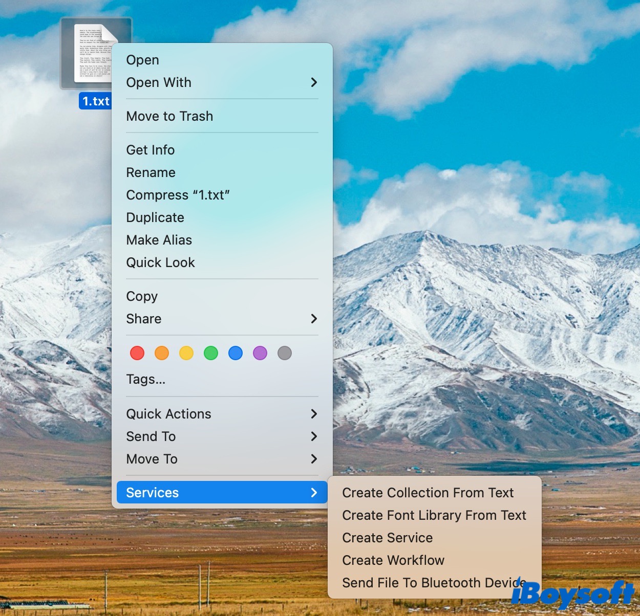 use Services on Mac