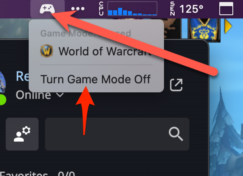 desactivar modo de juego en macOS Sonoma