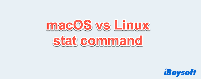macOS stat command vs Linux stat commands