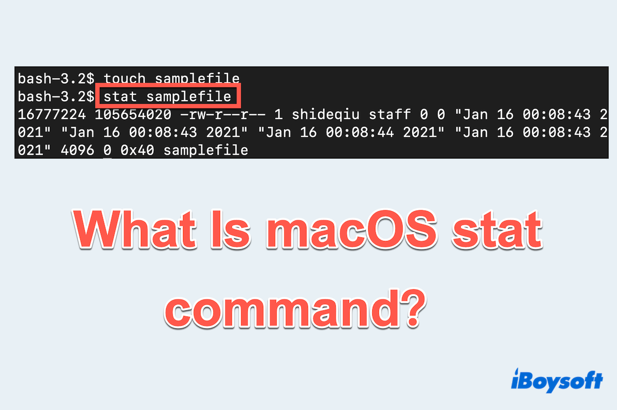 What is macOS stat command