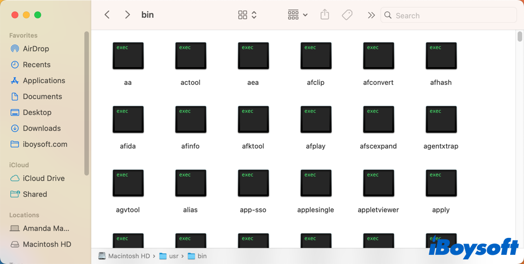 bin folder mac