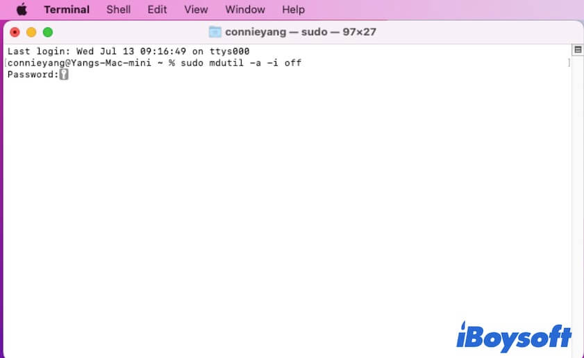 completely turn off mds stores on Mac