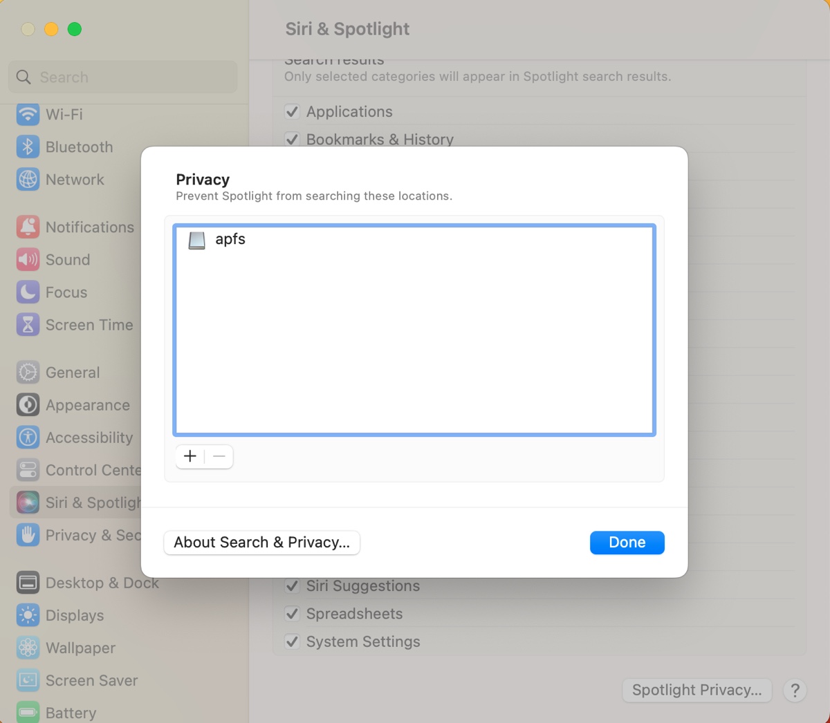 Exclude suspicious item from Spotlight indexing