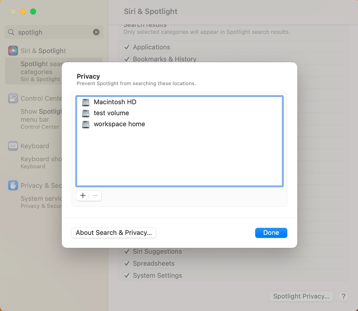 Rebuild Spotlight index on macOS Ventura