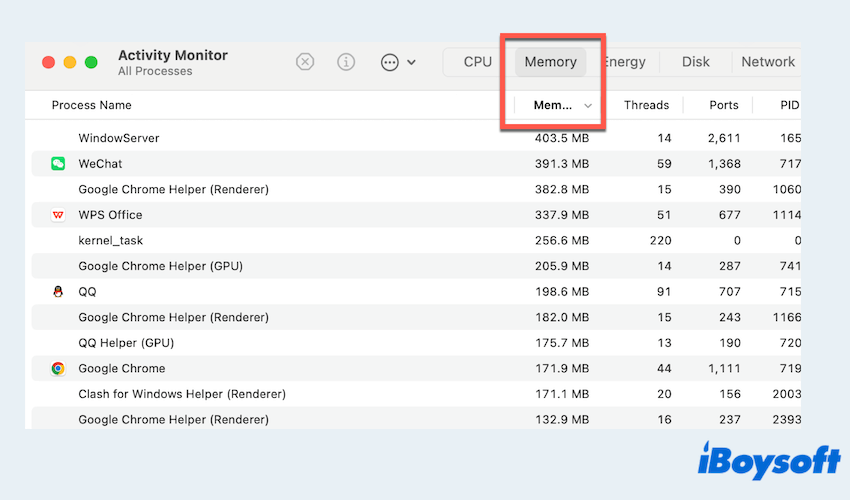 comment identifier une fuite de mémoire sur Mac
