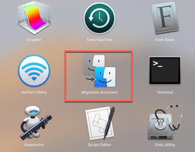 find Migration Assistant on Mac