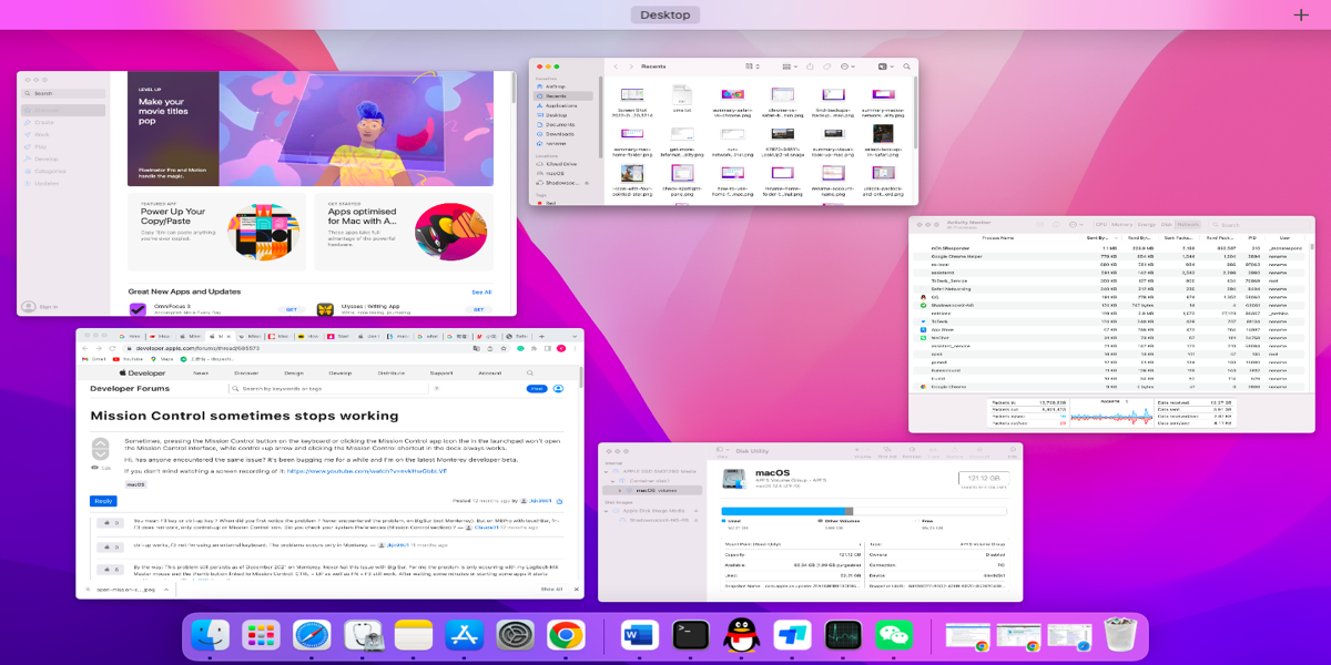 Mission Control on Mac