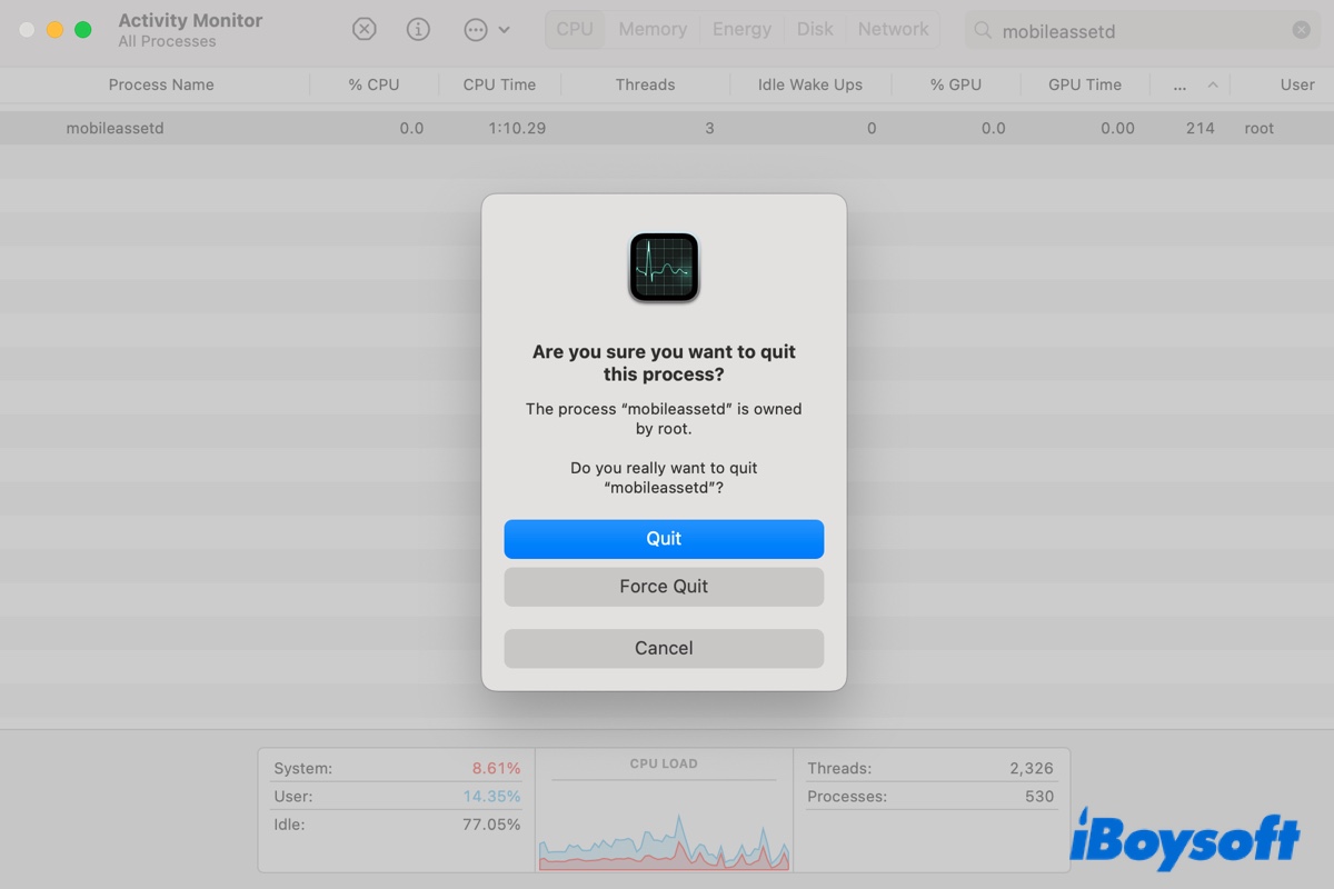 Fix mobileassetd high CPU usage on Mac