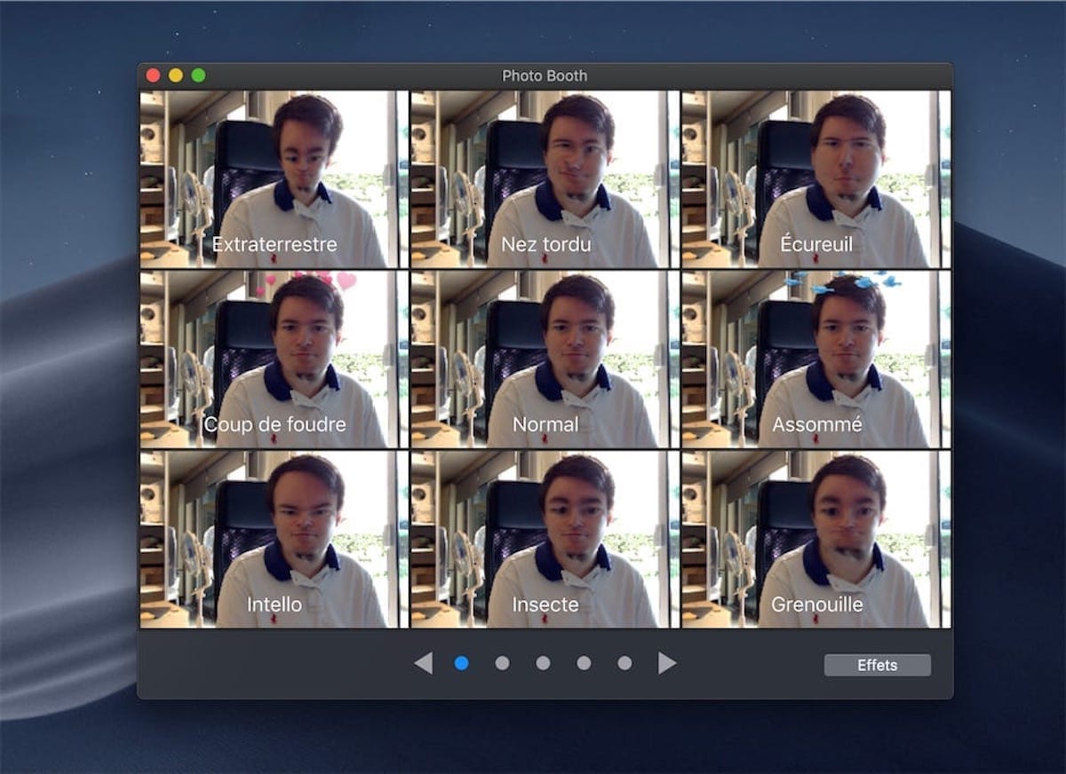 Add background or more effects on Photo Booth on macOS Mojave or earlier