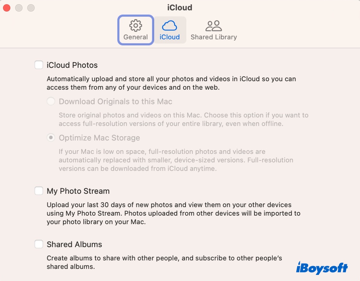 Turn off iCloud photos