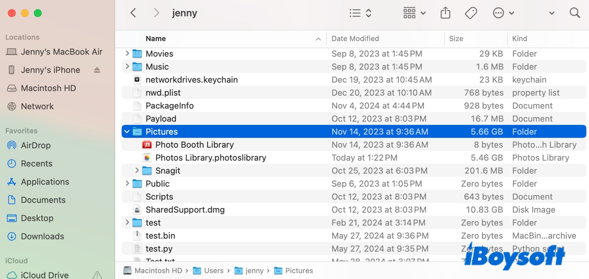 Where is Pictures folder on Mac