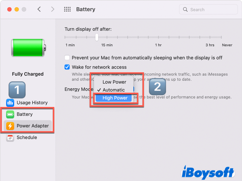 enable high power mode