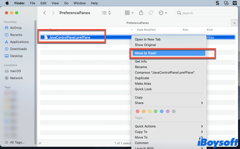 delete Preference Pane file