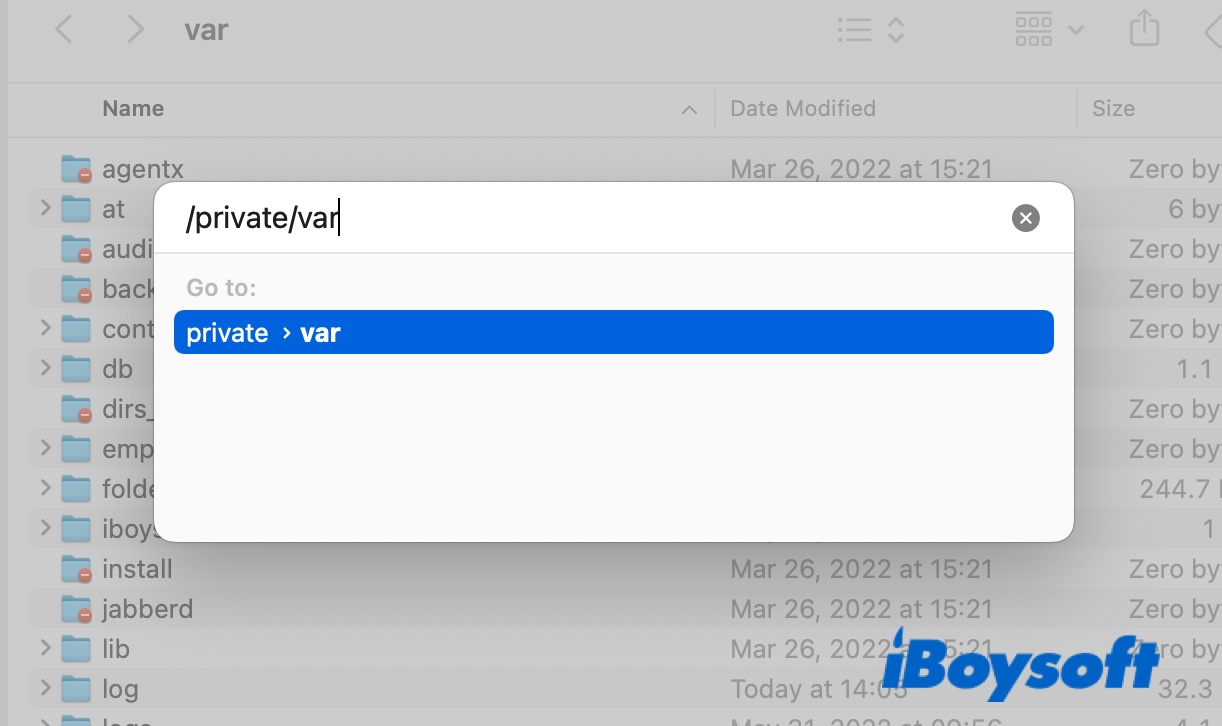 How to access private var folder on Mac