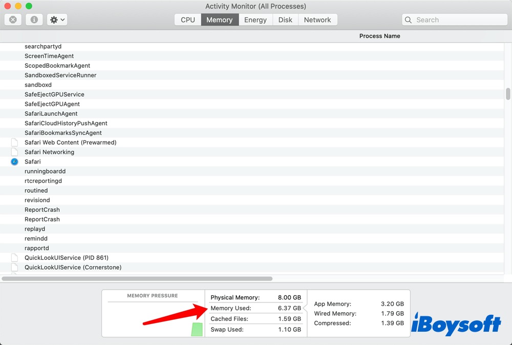 how to check RAM usage on Mac Activity Monitor 