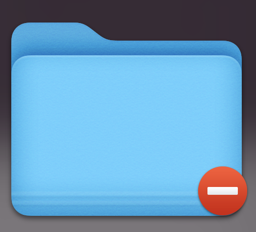 red minus mark in Finder folders