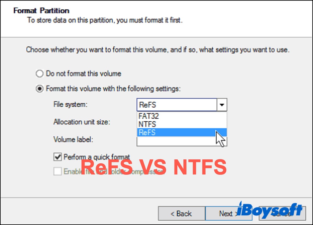 ReFS VS NTFS