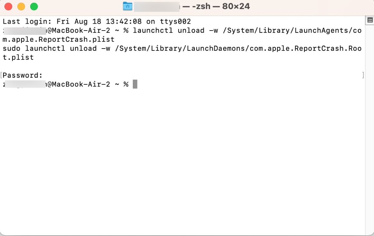 How to disable ReportCrash on Mac