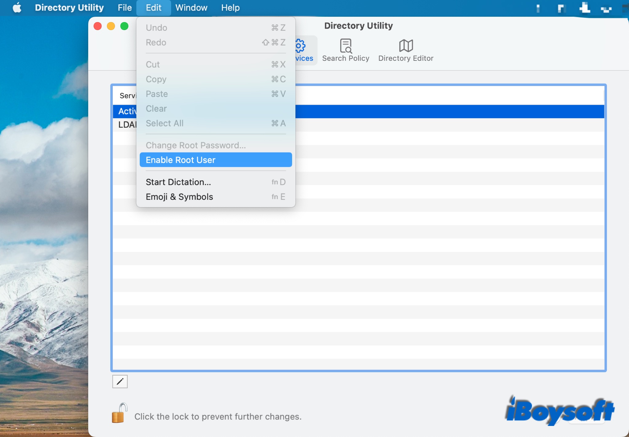 enable root user on Mac