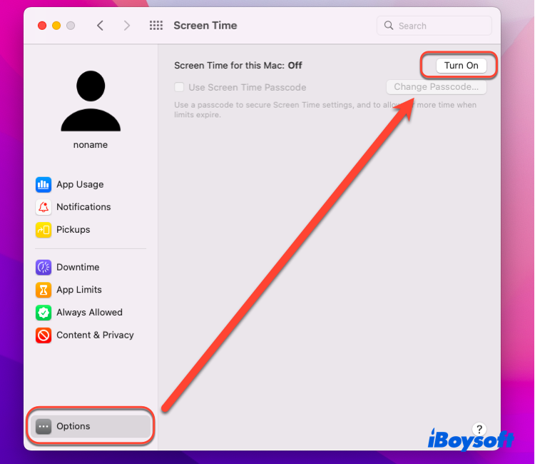 turn on Screen Time on Mac