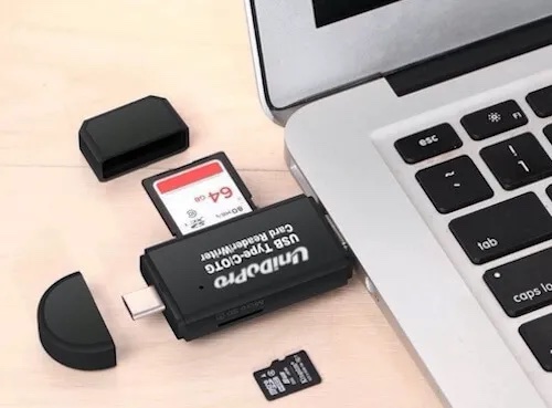 insert sd card into sd card reader