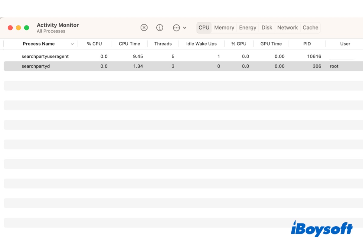 What is searchpartyuseragent on Mac