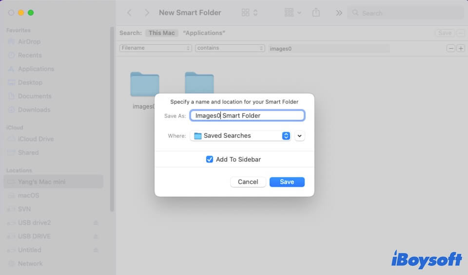 save the Smart Folder