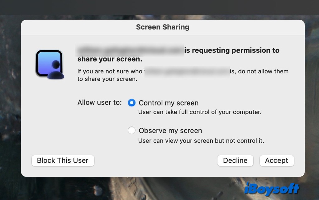 use screen sharing app