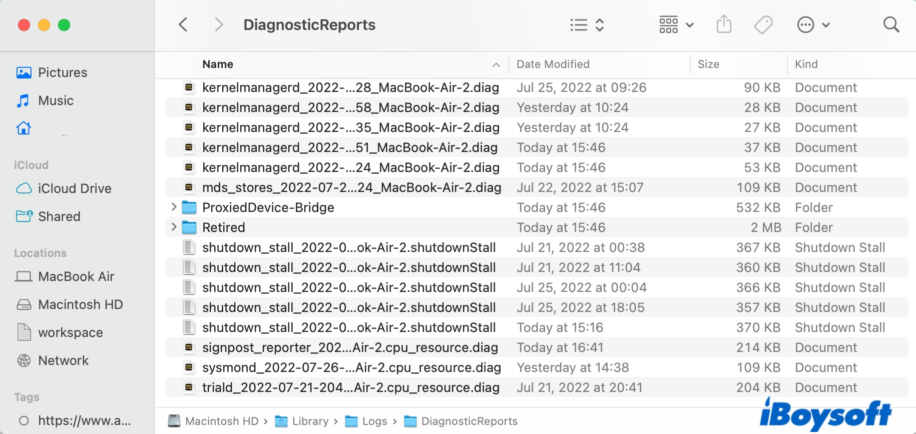Where the spindump reports are saved