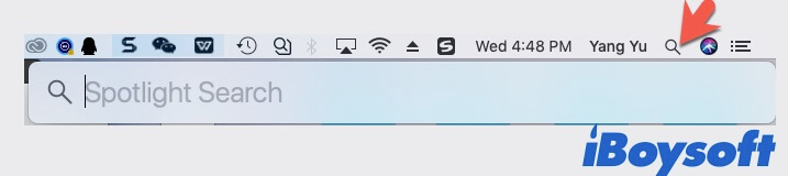 access and use Spotlight on Mac